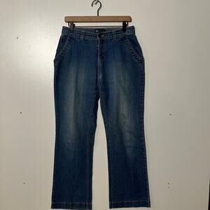 Vintage 90s Relativity Denim Blue Flared Classic‎ Fit Jeans Flap Pocket Womans 6